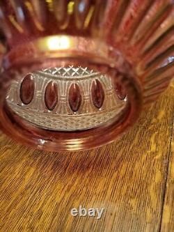 Vintage Art Deco Ceiling Light Fixture Cover Lamp Shade Red hobnail Glass 12