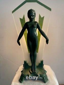 Vintage Art Deco Figural Frankart lamp with Nude pre-owned