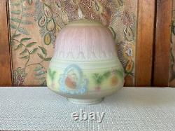 Vintage Art Deco Floral Embossing Acid Etched Hanging Milk Glass Lamp Shade 9