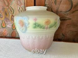 Vintage Art Deco Floral Embossing Acid Etched Hanging Milk Glass Lamp Shade 9