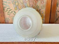 Vintage Art Deco Floral Embossing Acid Etched Hanging Milk Glass Lamp Shade 9