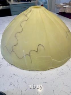 Vintage Art Deco Frosted Marbled Butterscotch Color Opaque Glass Light Shade 18