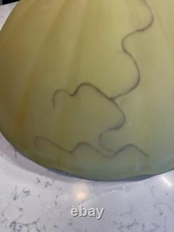 Vintage Art Deco Frosted Marbled Butterscotch Color Opaque Glass Light Shade 18