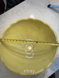 Vintage Art Deco Frosted Marbled Butterscotch Color Opaque Glass Light Shade 18