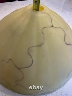 Vintage Art Deco Frosted Marbled Butterscotch Color Opaque Glass Light Shade 18