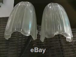 Vintage Art Deco Glass Slip Shade Wall Sconces/Lamps/ Light Fixtures C16 12R