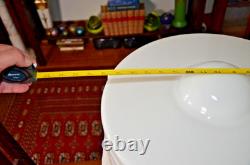 Vintage Art Deco MCM Glass White Ribbed Tier Schoolhouse Ceiling Lamp Shade 19