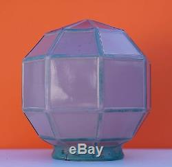 Vintage Art Deco Purple Glass Panels Light Post Shade Lamp Shade Globe 6 1/2