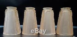 Vintage Art Deco Set of Four (4)Glass Lamp Shades by Muller Free Luneville