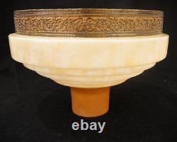 Vintage Art Deco Torchiere Floor Lamp Glass Shade 1930's
