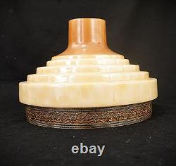 Vintage Art Deco Torchiere Floor Lamp Glass Shade 1930's