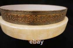 Vintage Art Deco Torchiere Floor Lamp Glass Shade 1930's