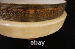 Vintage Art Deco Torchiere Floor Lamp Glass Shade 1930's