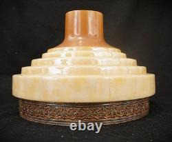 Vintage Art Deco Torchiere Floor Lamp Glass Shade 1930's
