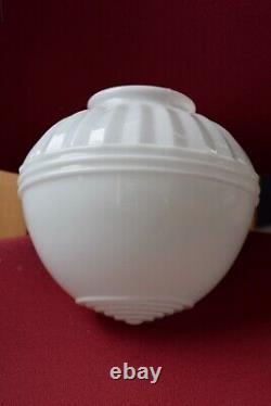 Vintage Art Deco White Milk Glass Ceiling Light Fixture Shade Globe