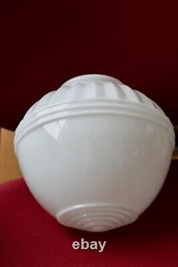 Vintage Art Deco White Milk Glass Ceiling Light Fixture Shade Globe