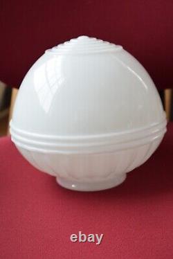 Vintage Art Deco White Milk Glass Ceiling Light Fixture Shade Globe