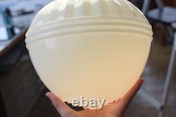 Vintage Art Deco White Milk Glass Ceiling Light Fixture Shade Globe