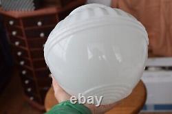 Vintage Art Deco White Milk Glass Ceiling Light Fixture Shade Globe