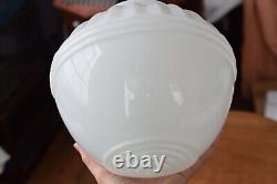 Vintage Art Deco White Milk Glass Ceiling Light Fixture Shade Globe