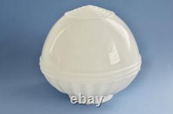 Vintage Art Deco White Milk Glass Ceiling Light Fixture Shade Globe