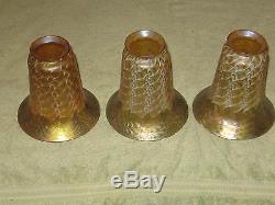 Vintage Art Glass Light Shades Steuben Quezal Ceiling Sconce Lamp Fixture