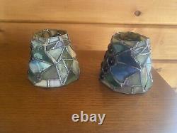 Vintage Art Nouveau Chunk Glass Jewels Lamp Shade