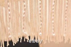 Vintage Art Nouveau French Victorian Crescent Moon Lamp Shade Fringe Beaded