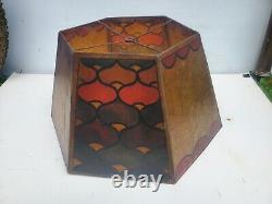Vintage Art Nouveau Mica Lamp Shade Hexagonal