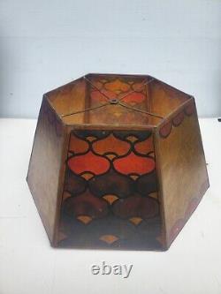 Vintage Art Nouveau Mica Lamp Shade Hexagonal