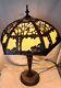 Vintage Art Nouveau Slag Glass Lampshade 6 Panels Trees And House/gate Design