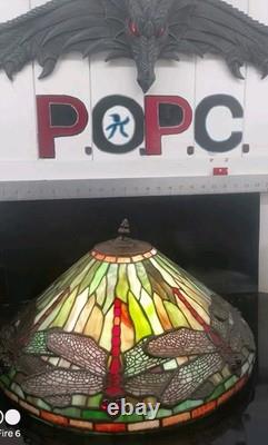 Vintage Art Nouveau Tiffany Style Dragonfly Lamp Shade In Great Condition