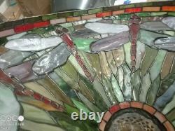 Vintage Art Nouveau Tiffany Style Dragonfly Lamp Shade In Great Condition