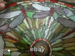Vintage Art Nouveau Tiffany Style Dragonfly Lamp Shade In Great Condition
