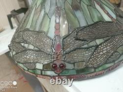 Vintage Art Nouveau Tiffany Style Dragonfly Lamp Shade In Great Condition
