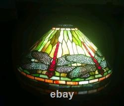 Vintage Art Nouveau Tiffany Style Dragonfly Lamp Shade In Great Condition
