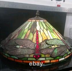 Vintage Art Nouveau Tiffany Style Dragonfly Lamp Shade In Great Condition