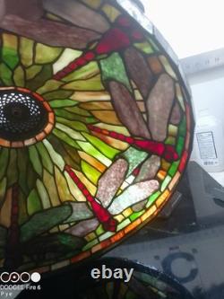 Vintage Art Nouveau Tiffany Style Dragonfly Lamp Shade In Great Condition