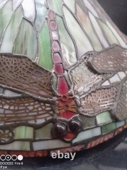 Vintage Art Nouveau Tiffany Style Dragonfly Lamp Shade In Great Condition
