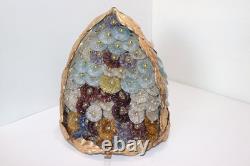 Vintage Art Noveau Czech Glass Cluster Flowers Lamp Shade
