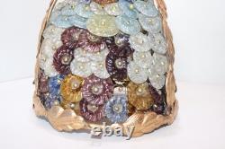 Vintage Art Noveau Czech Glass Cluster Flowers Lamp Shade
