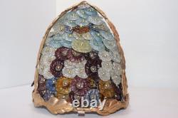 Vintage Art Noveau Czech Glass Cluster Flowers Lamp Shade