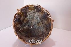 Vintage Art Noveau Czech Glass Cluster Flowers Lamp Shade