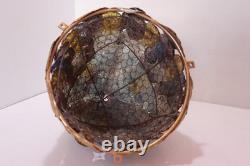 Vintage Art Noveau Czech Glass Cluster Flowers Lamp Shade