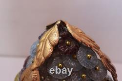 Vintage Art Noveau Czech Glass Cluster Flowers Lamp Shade