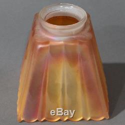 Vintage Arts & Crafts Mission Style Marigold Carnival Glass Light Lamp Shades NR