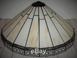 Vintage Arts & Crafts Mission Style Slag Glass Tiffany Style 20 Lamp Shade