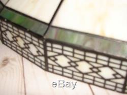 Vintage Arts & Crafts Mission Style Slag Glass Tiffany Style 20 Lamp Shade