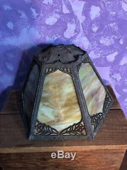 Vintage Arts & Crafts Nouveau Slag Glass Lamp Shade 7 Tall