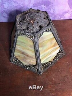 Vintage Arts & Crafts Nouveau Slag Glass Lamp Shade 7 Tall